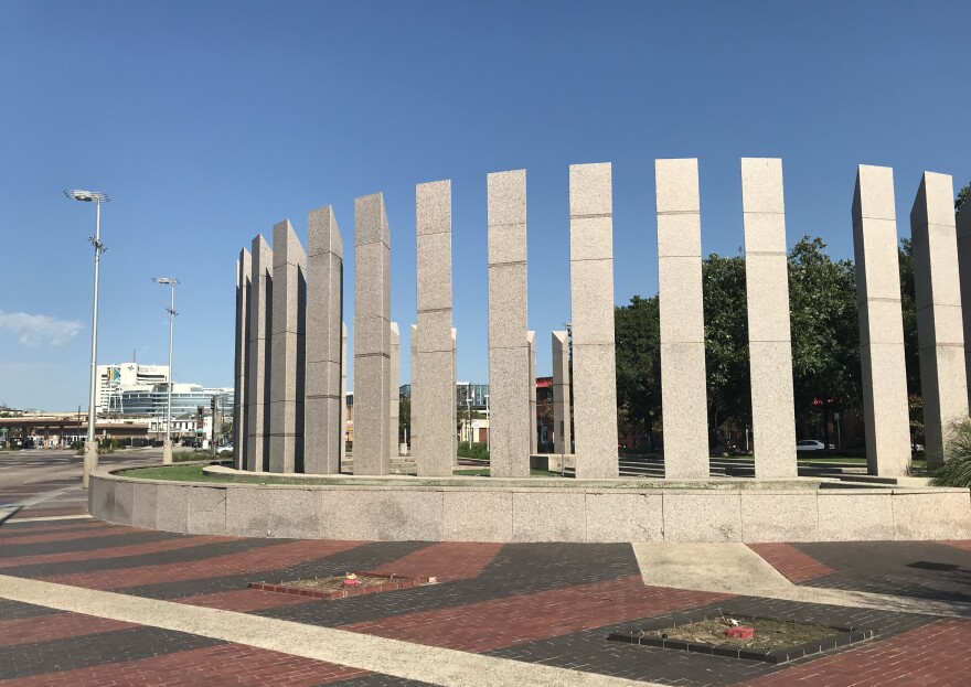 Exposition Plaza was one possible future for Deep Ellum that didn't happen. It was built in 1984 in the run-up to the Texas Sesquicentennial as a gateway to Fair Park.
