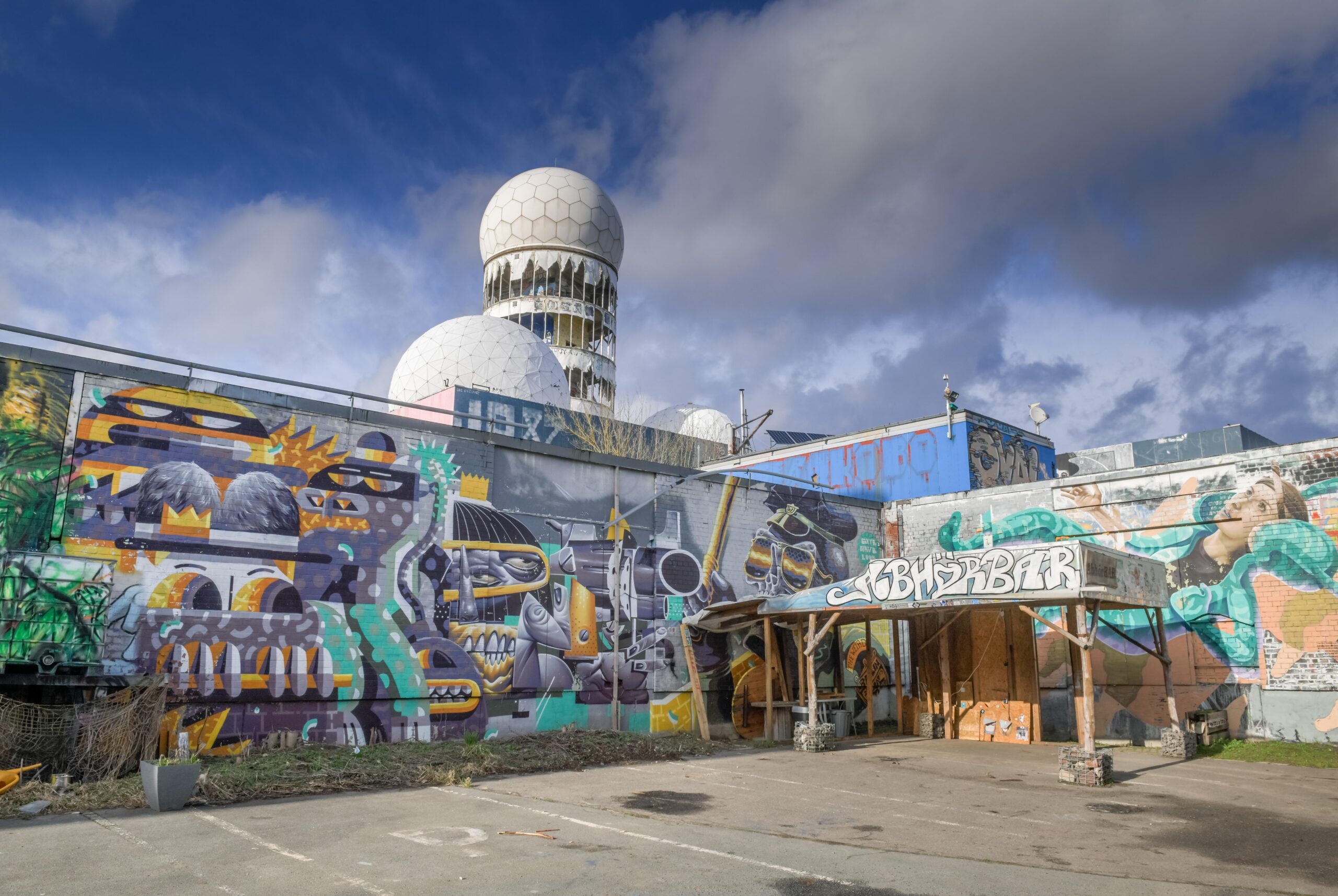 The listening station used by US and Brit spooks is now a canvas for graffiti artists