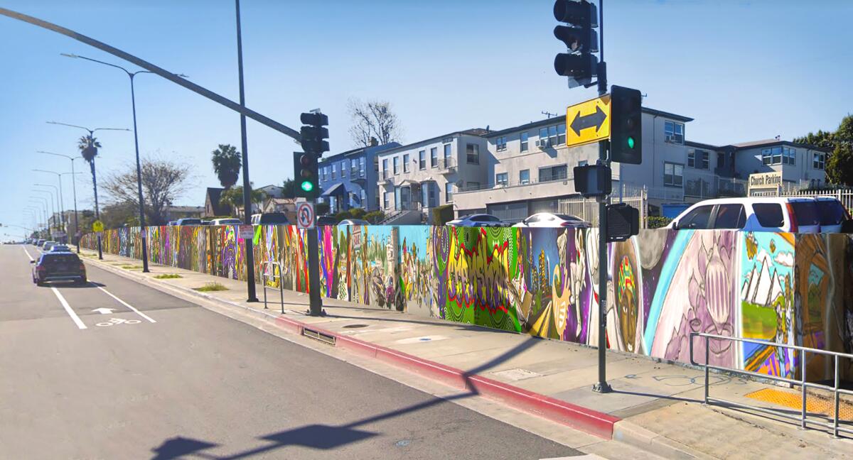 The RTN Crew’s new mural for the Crenshaw Wall.