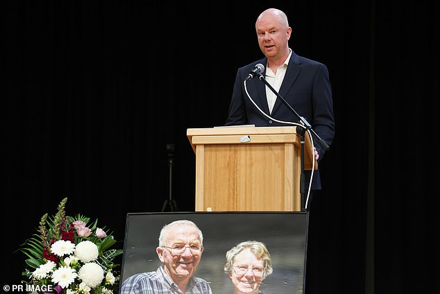 Simon Patterson paid tribute to his parents during a memorial on Thursday