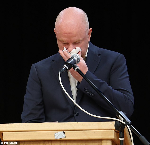 Simon Patterson choked back tears at a memorial for his parents on Thursday
