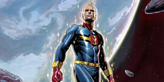 Marvelman/Miracleman pictured in front of the Earth