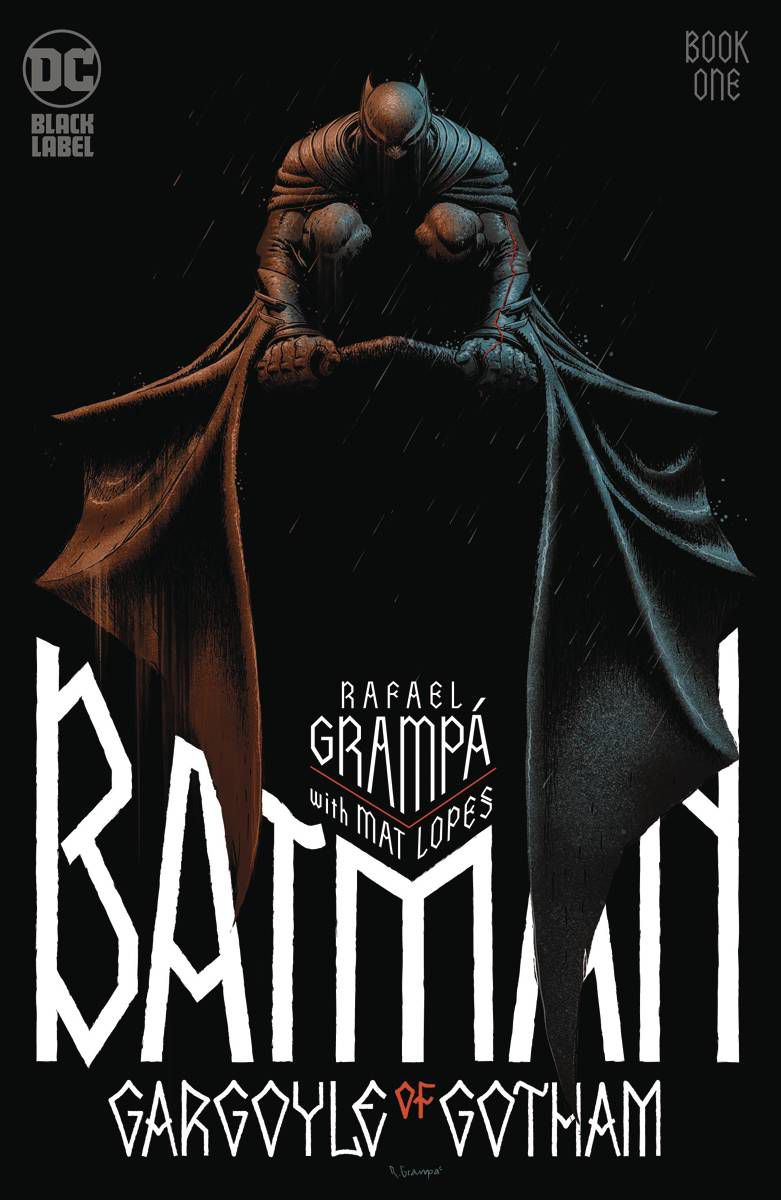 Batman crouches like a gargoyle on the cover of Batman: Gargoyle of Gotham.
