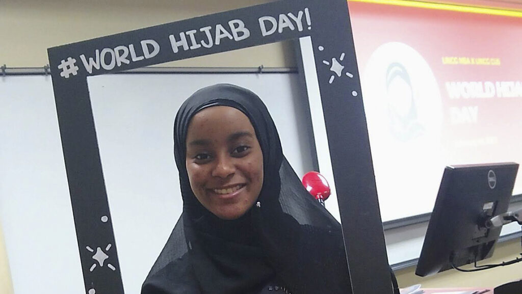 The Muslim Students Association and Chi Upsilon Sigma collaborated for a presentation on World Hijab Day.