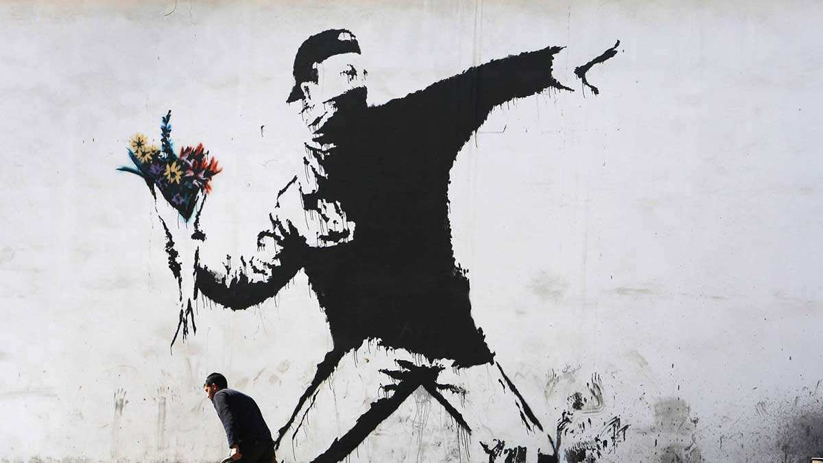 Rage, the Flower Thrower, 2003, Banksy