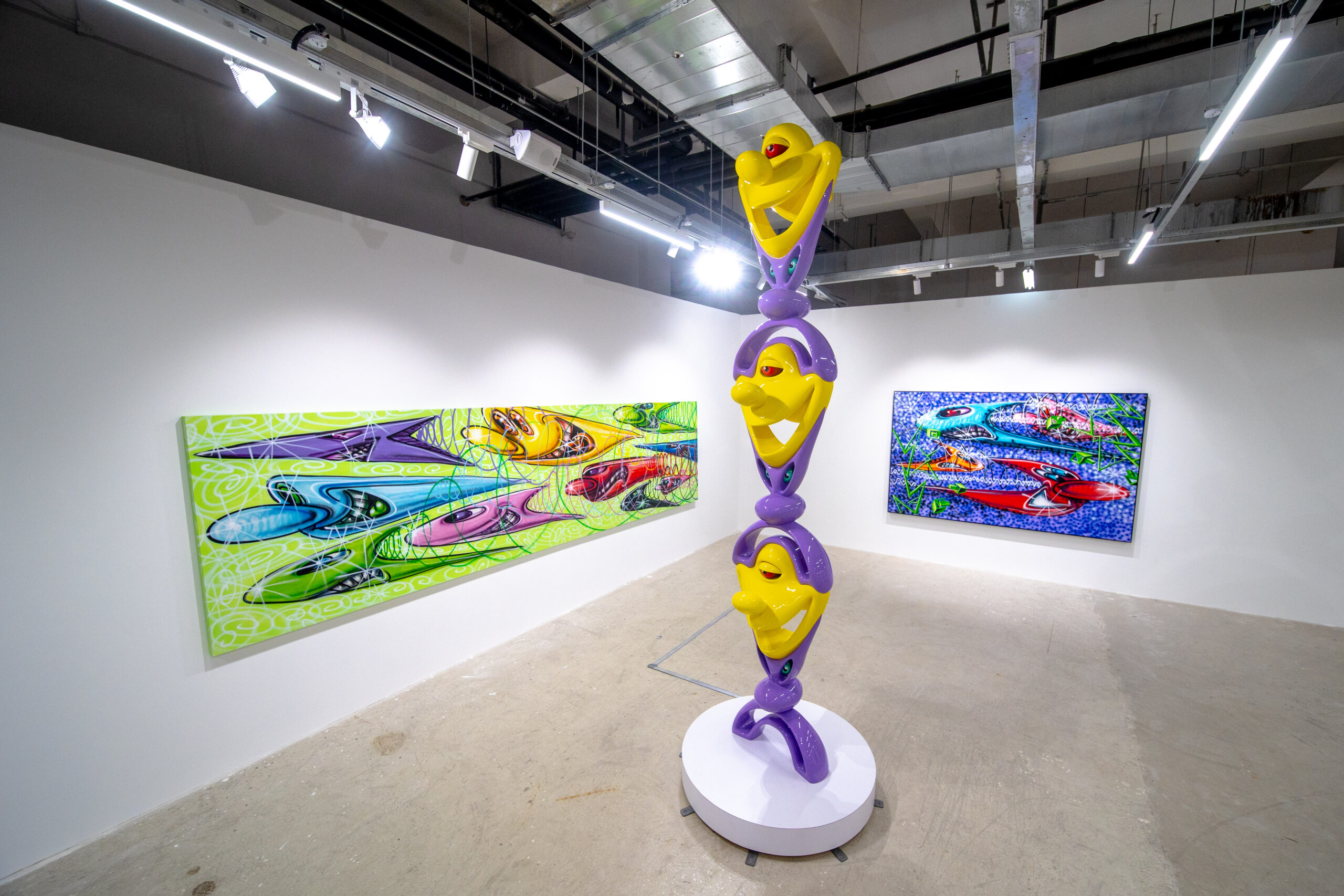 American artist Kenny Scharf's works are on display at the 2023 