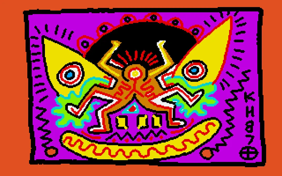 Keith Haring's Digital Drawing, signed 