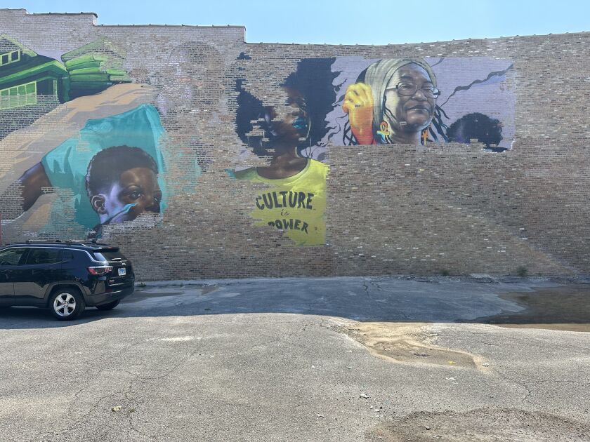 “Culture is Power,” seen earlier this year after it was prepped for Max Sansing to restore it.