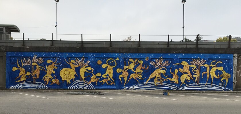 A new mural in Oak Park by Jonathan Franklin.