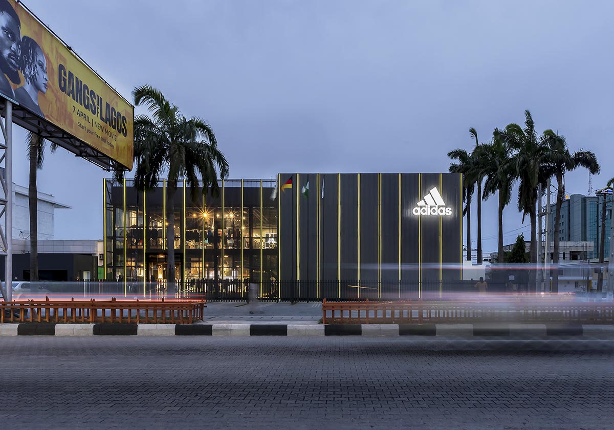 Lagos context informs Oshinowo Studio-designed Adidas flagship store clad in perforated sheets