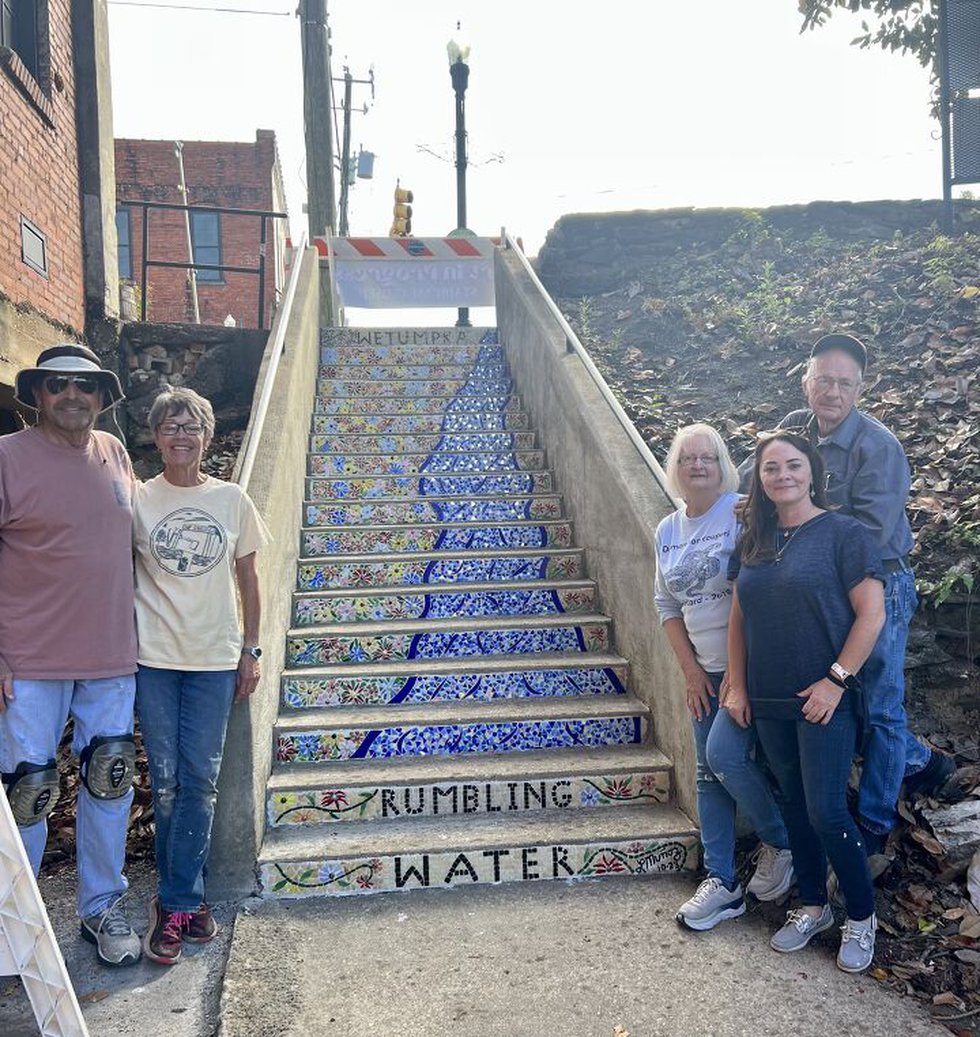 The stairs at East Bridge Street after transformation!