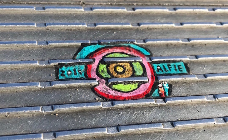 A bit of chewing gum artwork commemorating alfie 2016