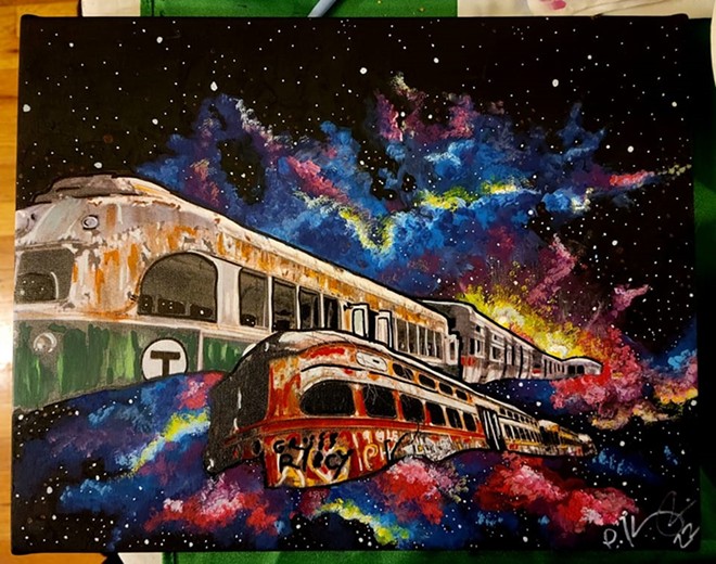 Erin Kruczek’s “The T Train sinks into the universe” is one of the pieces in Emergence. - Courtesy photo