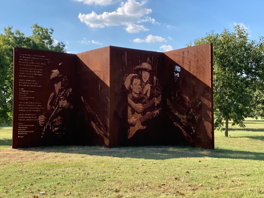 'We Are Music & Music is Us' was installed in Oak Cliff's Kiest Park in conjunction with Stevie Ray Vaughan's 66th birthday.