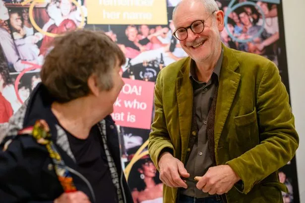 Photographer Tom Wood at his Photie Man exhibition in Liverpool's Walker Art Gallery. November 16, 2023