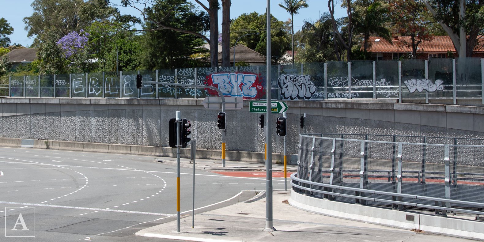 Graffiti to be removed at Warringah Road and Forest Way Graffiti to be removed at Warringah Road and Forest Way