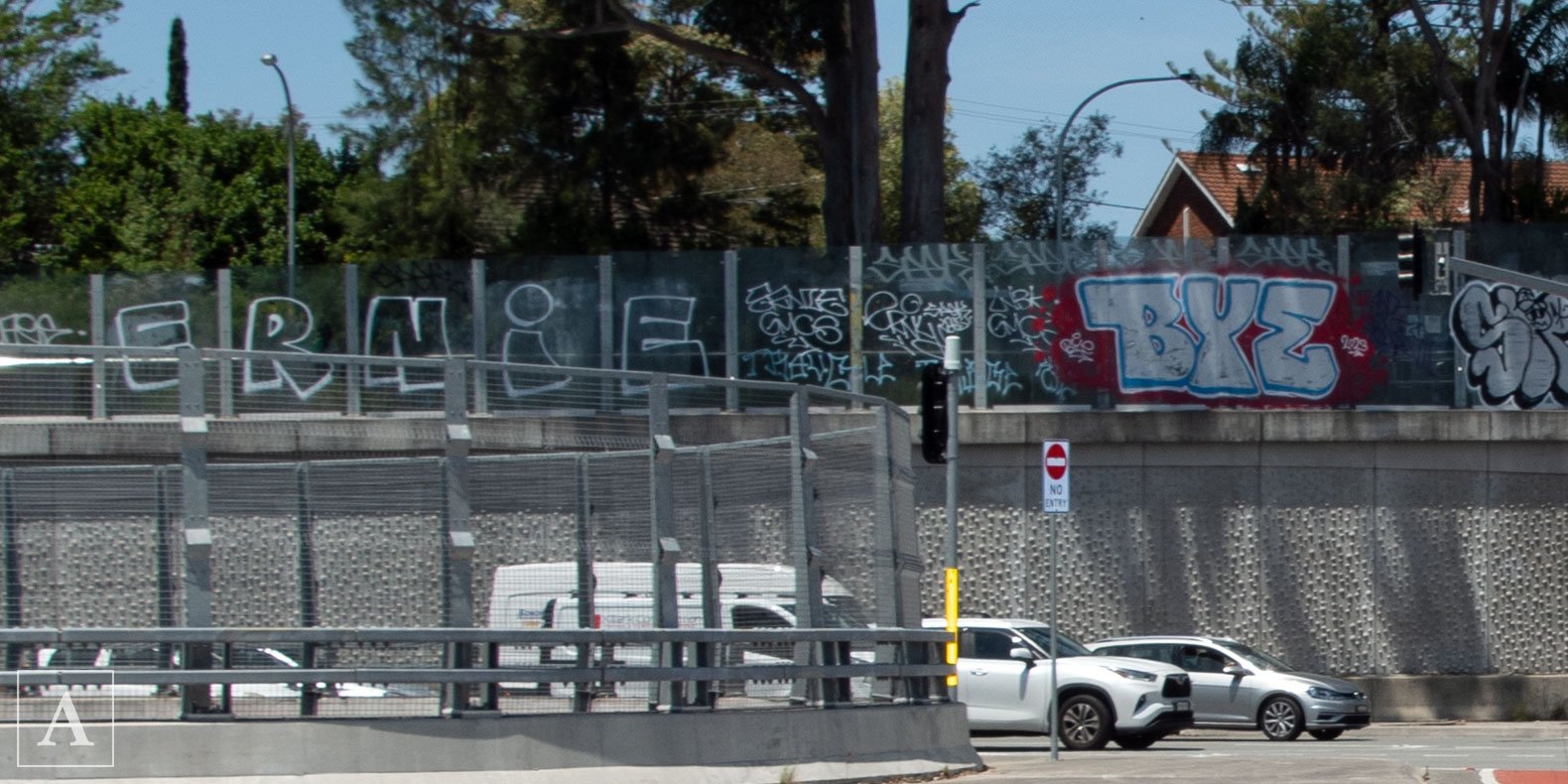 Graffiti to be removed at Warringah Road and Forest Way Graffiti to be removed at Warringah Road and Forest Way