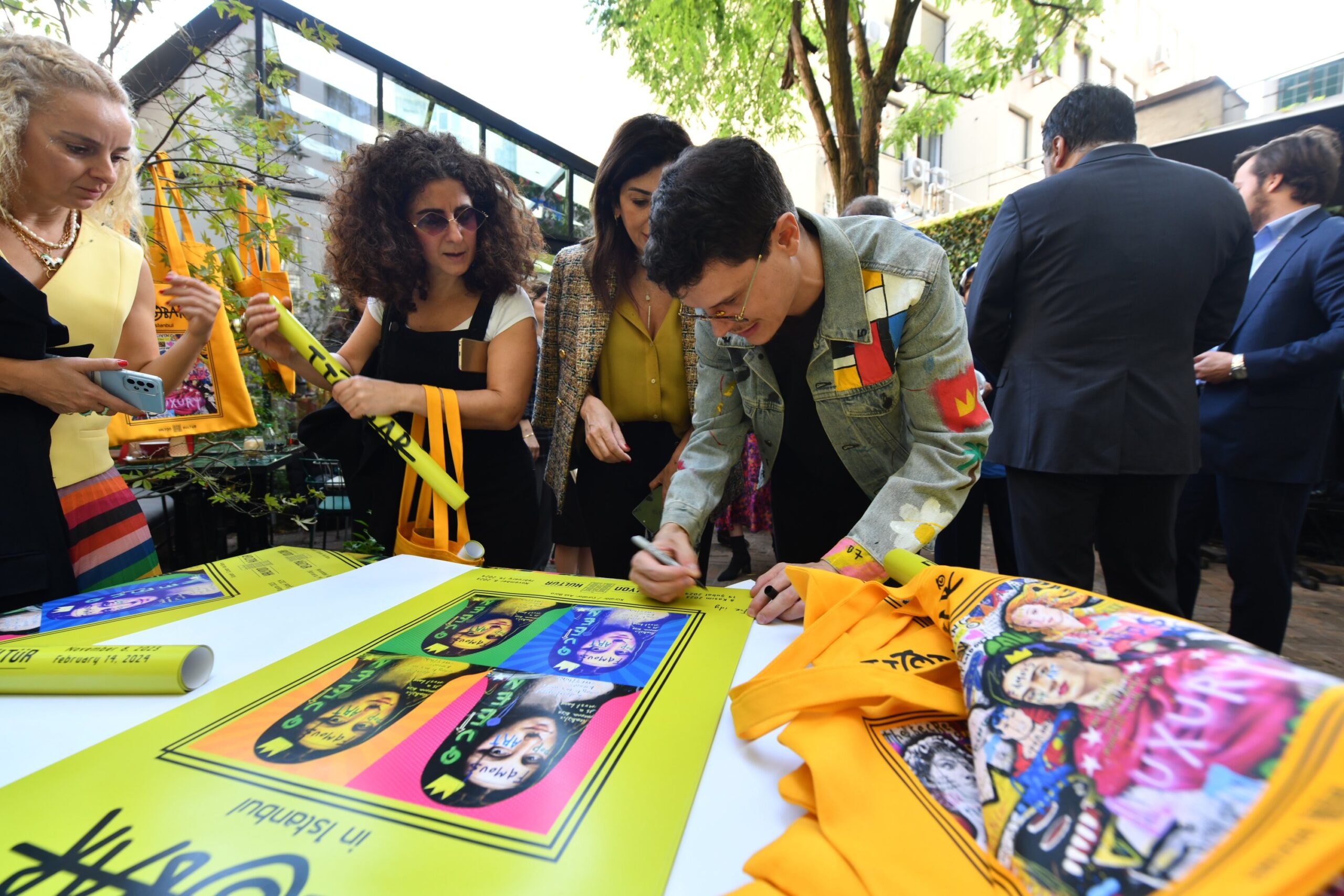 Jisbar meets the press members during the opening of the