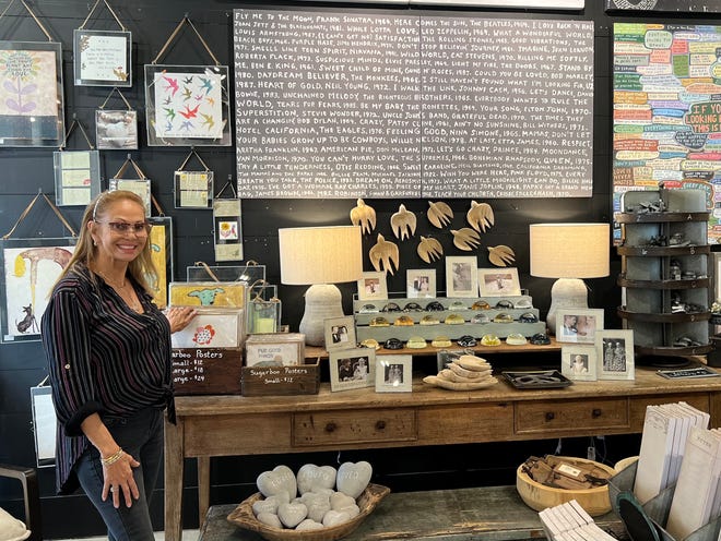 Jaffi Amato, of Pompano Beach, has worked at Mizner Park's modern organic home decor store Sugarboo & Co. for the last year. Visitors and influencers come from all throughout South Florida to check it out.