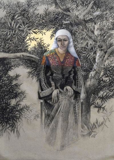 Sliman Mansour, October Afternoon (2011).