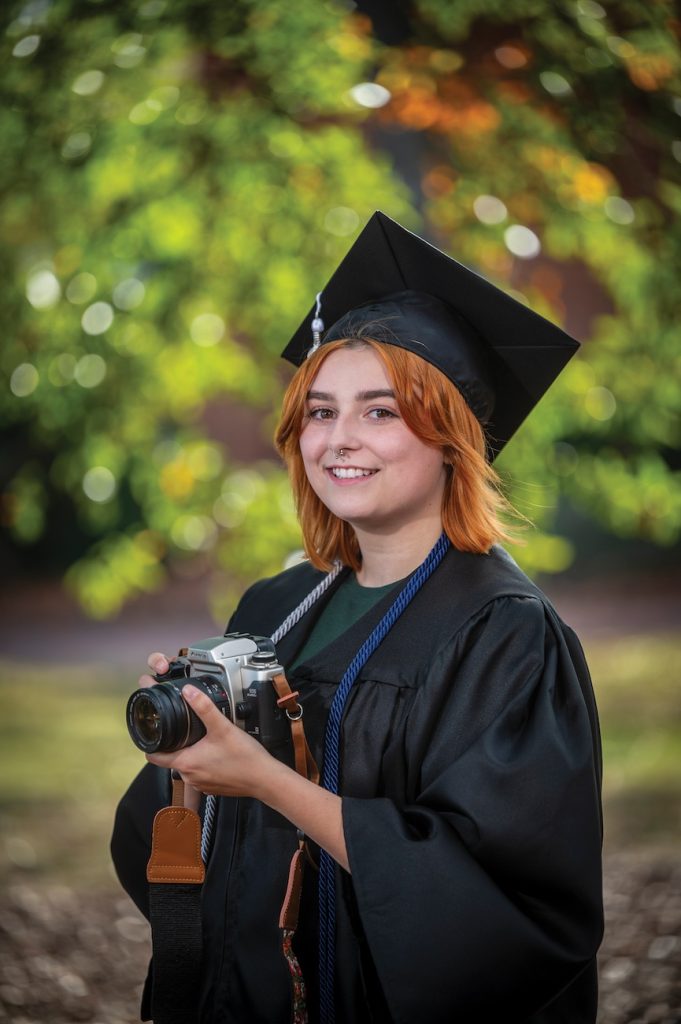 Woman holding a camera