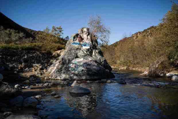 The San Gabriel River East Fork in the San Gabriel...