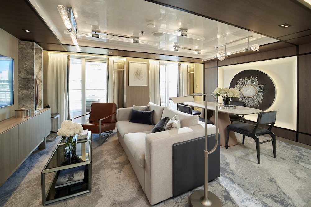 Grandeur suite living room on Seven Seas Grandeur.