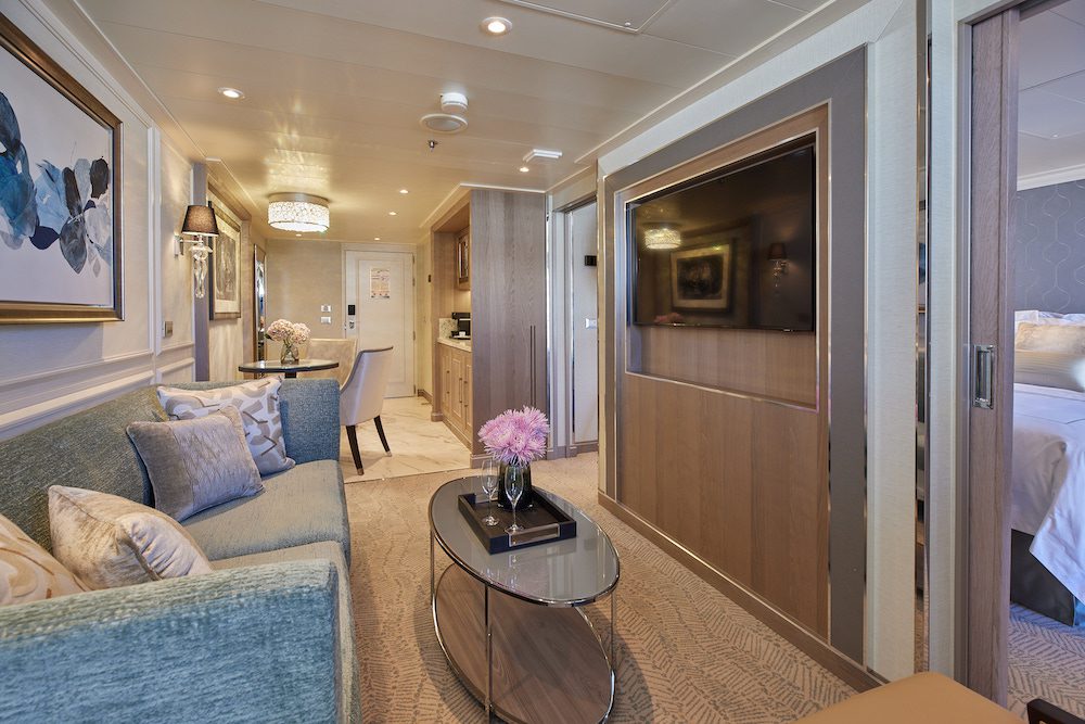 Penthouse living room on Seven Seas Grandeur.
