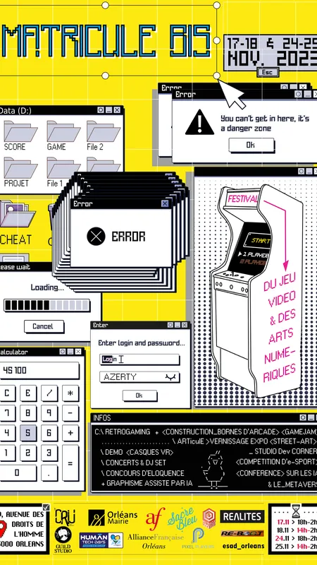 L'affiche du festival est une référence au graphisme des débuts des jeux vidéos.