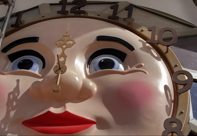 Oct. 23, 2000 -- The clock face on top of FAO Schwarz.