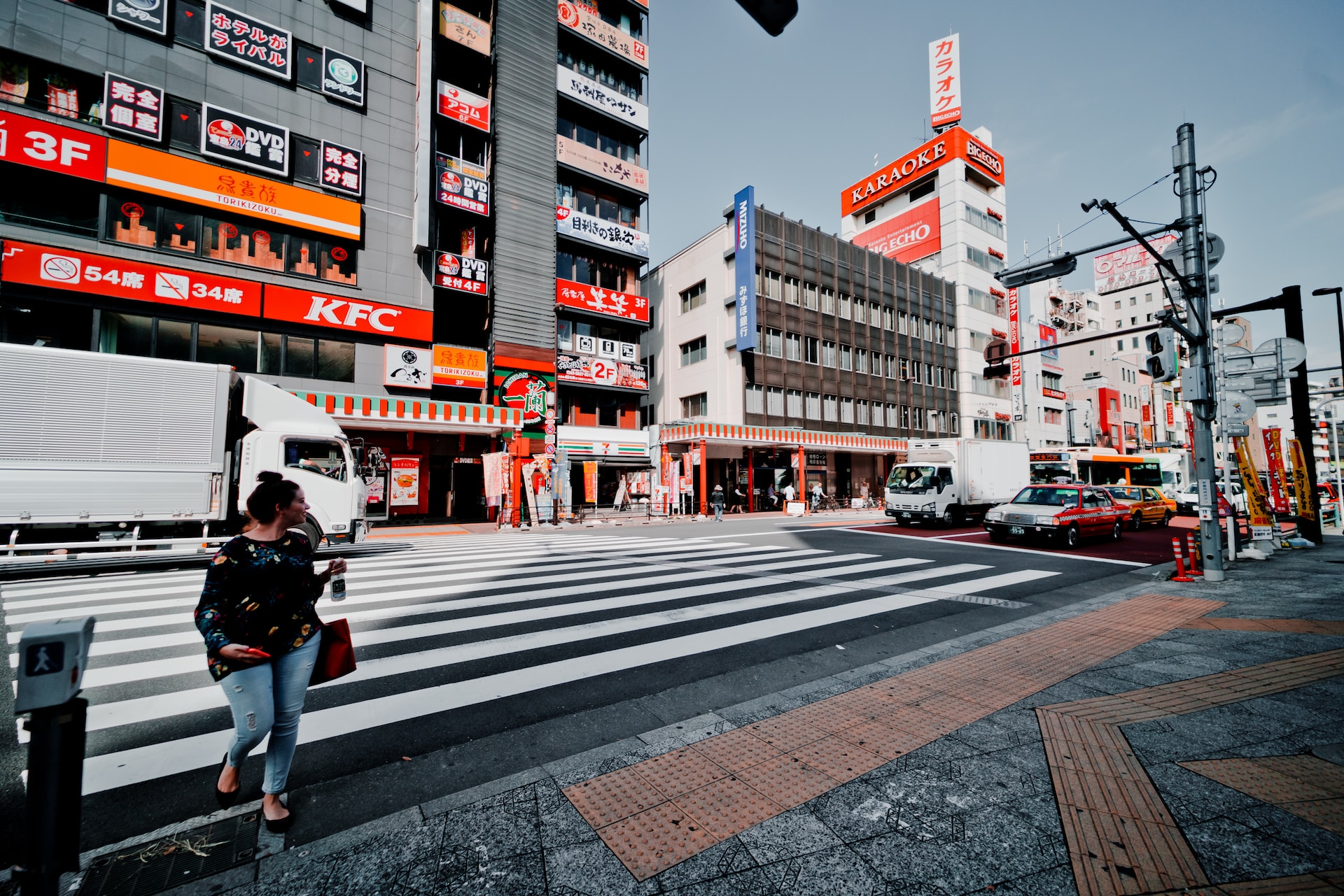 KFC amongst other buildings in Japan A KFC among other buildings in Japan