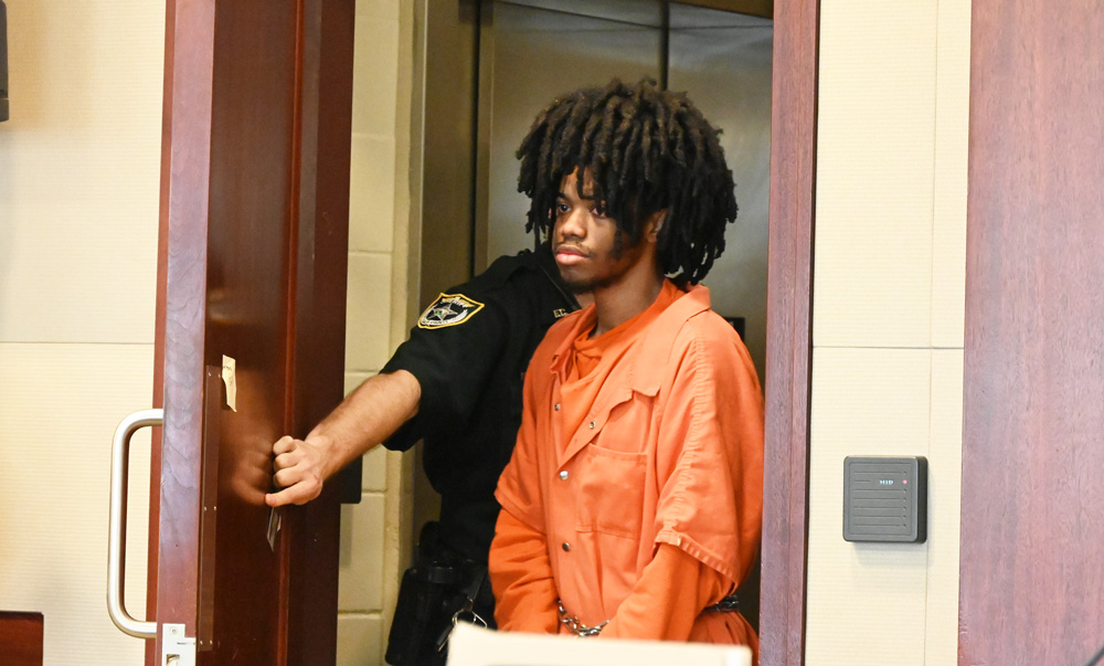 Ja'vere Justin Lumpkins moments after he agreed to plead out his case this morning in court. (© FlaglerLive)