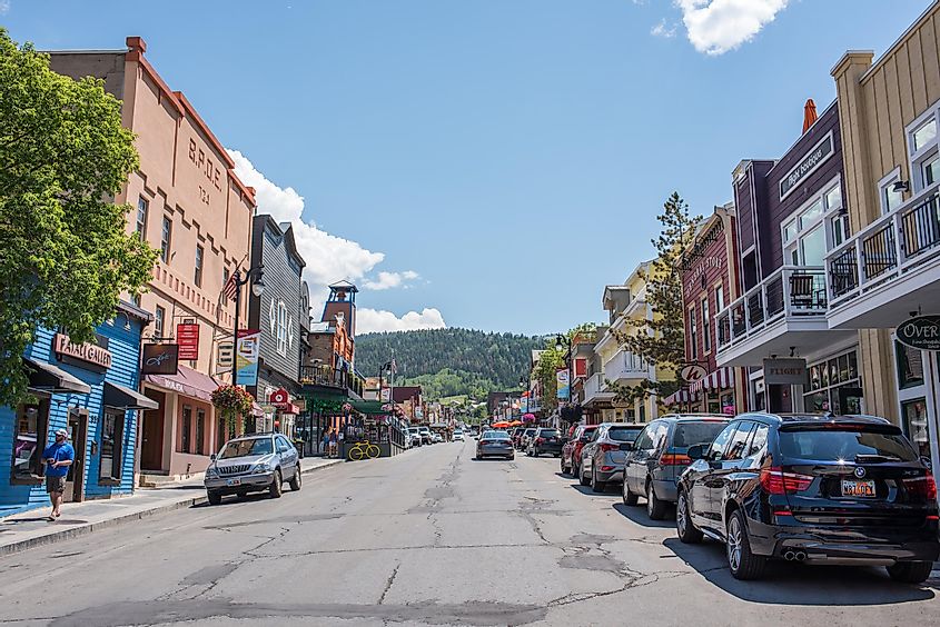 Downtown streets of Park City, Utah.
