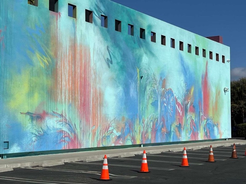 Mural by Sofia Maldo on the MOLAA walls.