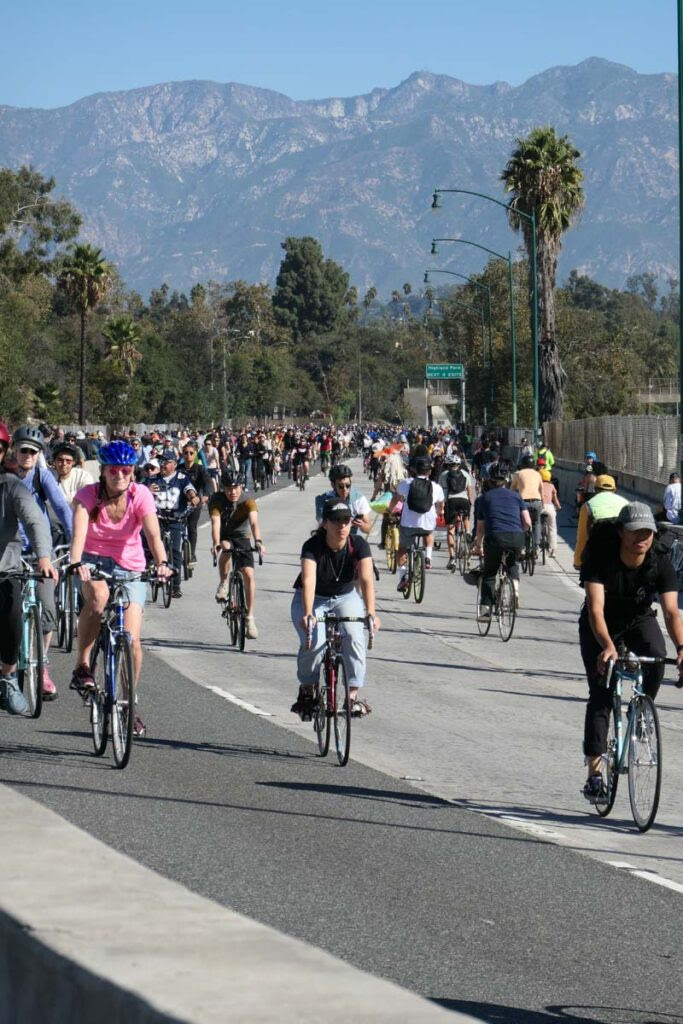 6 miles of Arroyo Seco Parkway closed for people to actually be able to enjoy it on foot or on bike..
