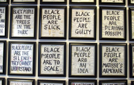 Black Drawings by William Pope L. is seen on exhibit the Institute of Contemporary Art at the Maine College of Art.