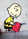 Charlie Brown Firestarter by Banksy, Los Angeles, 2011.