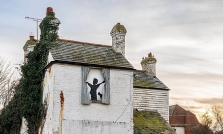 A picture from the Instagram account of Banksy showing his latest artwork painted on the side of a property in Herne Bay, Kent.