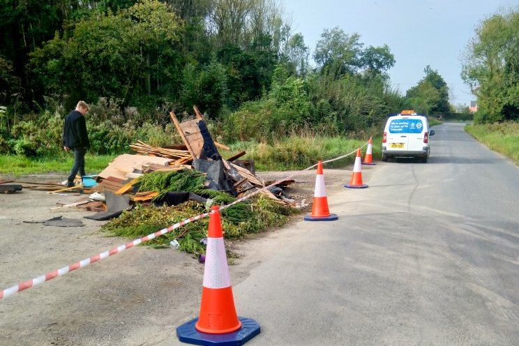 Fly tipping in the Cotswold district