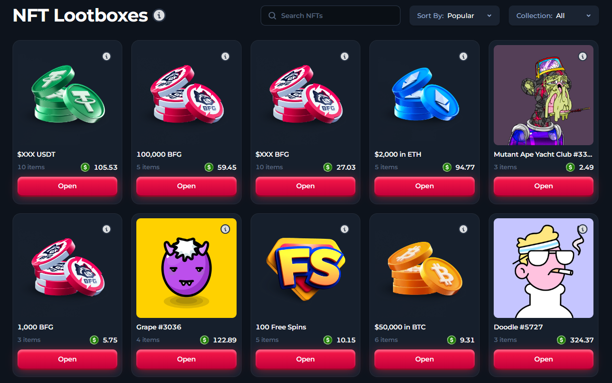 BetFury NFT Lootboxes