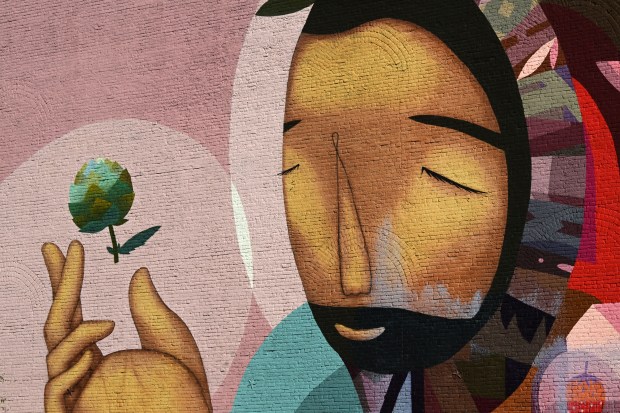 A large scale project by Muralists Jaime Molina and Pedro Barrios are seen along Broadway on Nov. 13, 2023 in Denver.