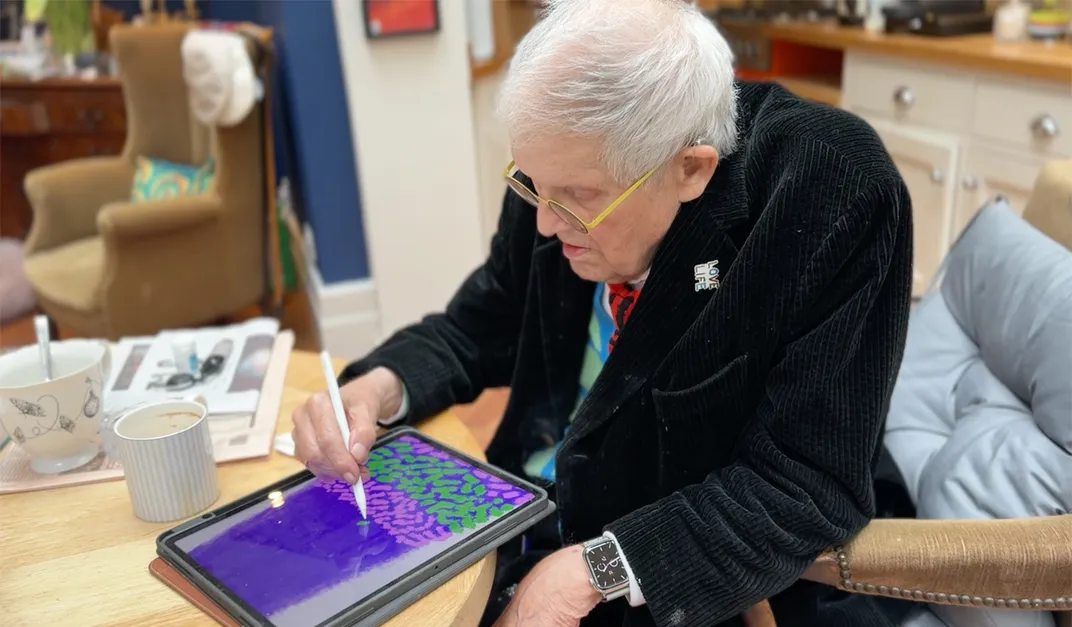 David Hockney drawing Bigger Christmas Trees