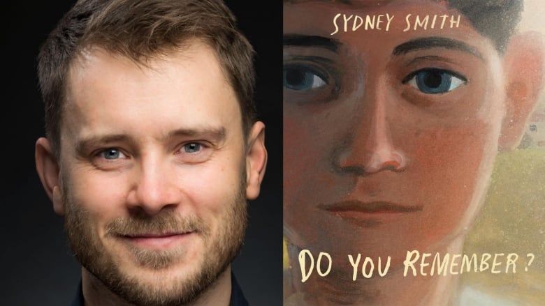 A man smiles at the camera. A close-up cartoon image of a boy's face.  