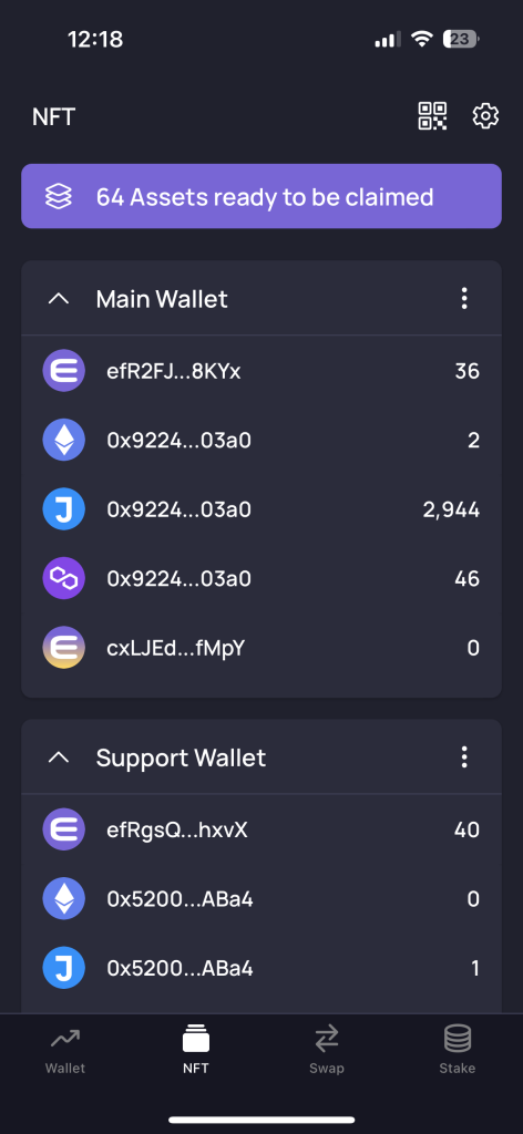 enjin wallet claim nft assets