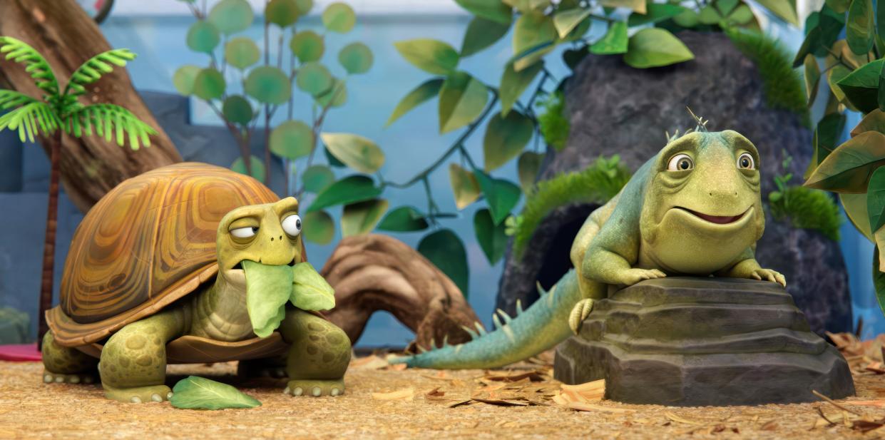 LEO, from left: Turtle (voice: Bill Burr), Leo (voice: Adam Sandler), 2023. © Netflix / Courtesy Everett Collection