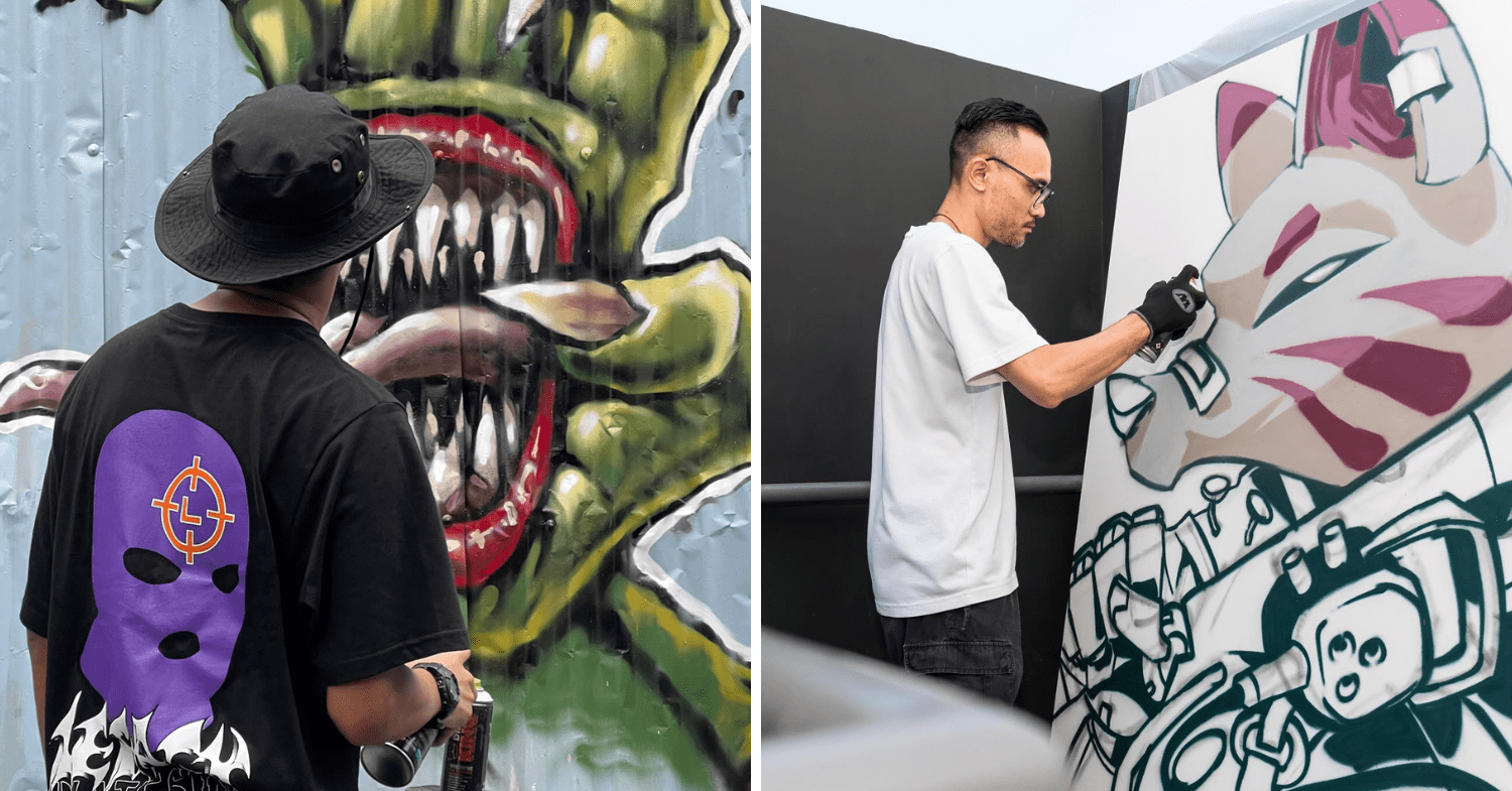 CQ @ Clarke Quay’s NYE Countdown - Graffiti painting on canvas and walls