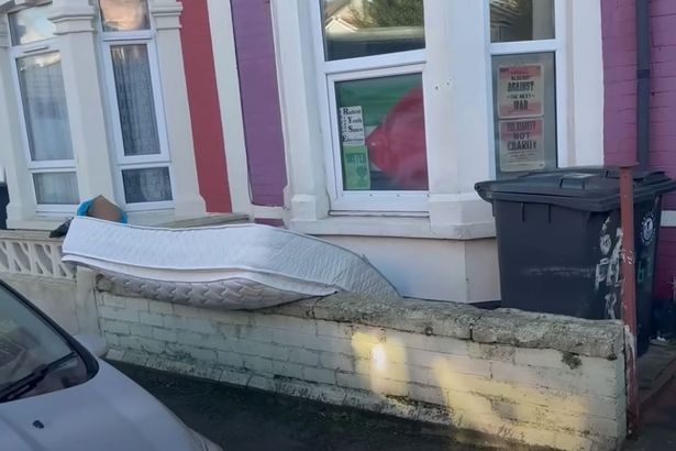 While the video is light on gangland violence there is certainly a lot of discarded furniture