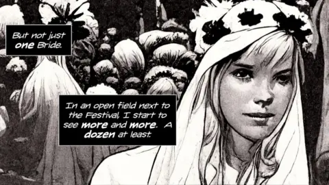 Steve Coulson An AI-made drawing from Steve Coulson's graphic novel Summer Island