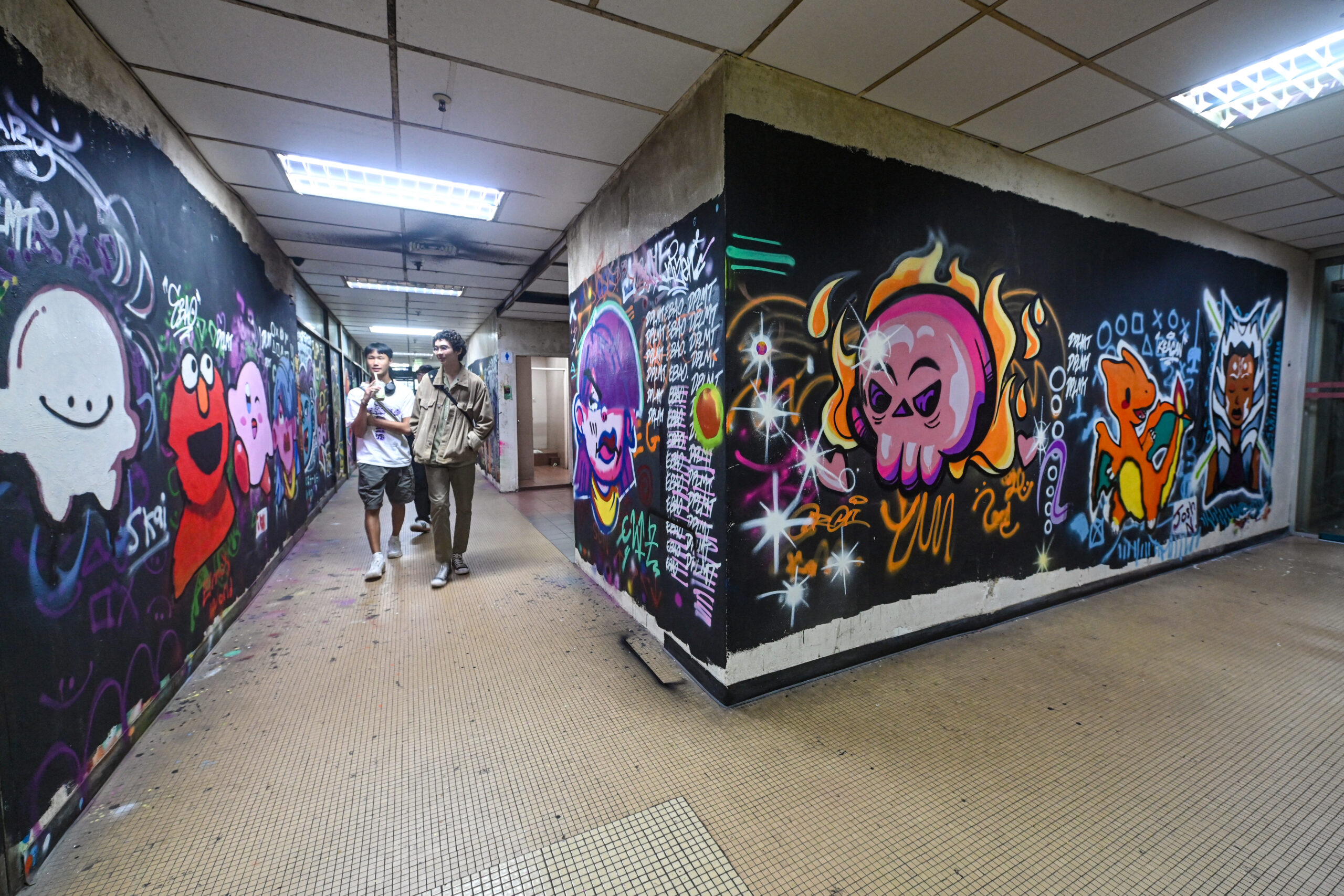 Graffiti has become a large part of the building's make-up