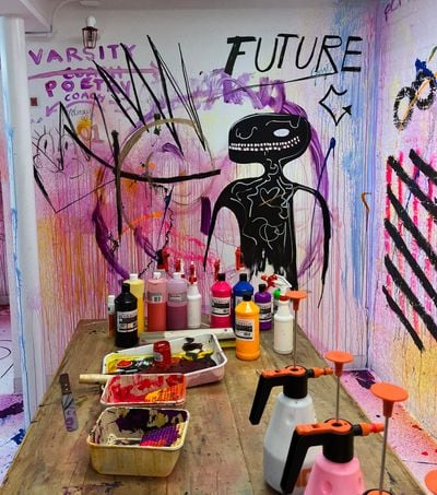 A T-shirt-making station at 57 Great Jones Street. Photo: J. Scott Orr.